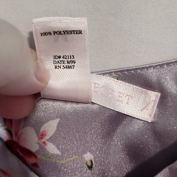 Victoria's Secret Womens Camisole Size M Purple Floral Satin Sheer Coquette - Picture 3 of 6